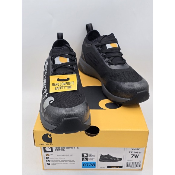 NIB Carhartt Men's Force Nano Composite Toe Work Shoe - Size 7W